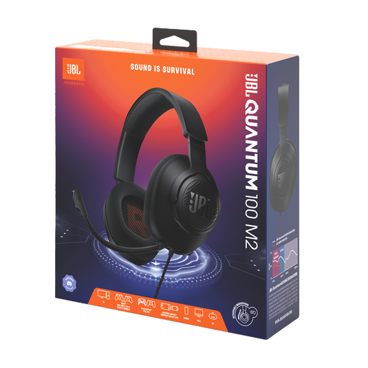 JBL Quantum 100M2 | 着脱可能マイク付有線オーバーイヤーゲーミング